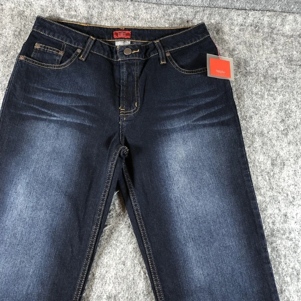 Mossimo Bootcut Jeans Juniors 9 Dark Wash Mid Rise Stretch Denim - Picture 4 of 16